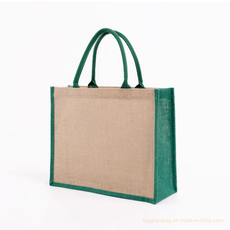 Jutebag Small Burlap Handbags Jute Bag Price with Leather Handles