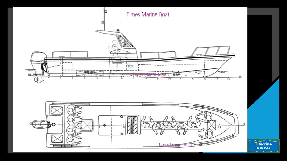 8m fiberglass na bangka