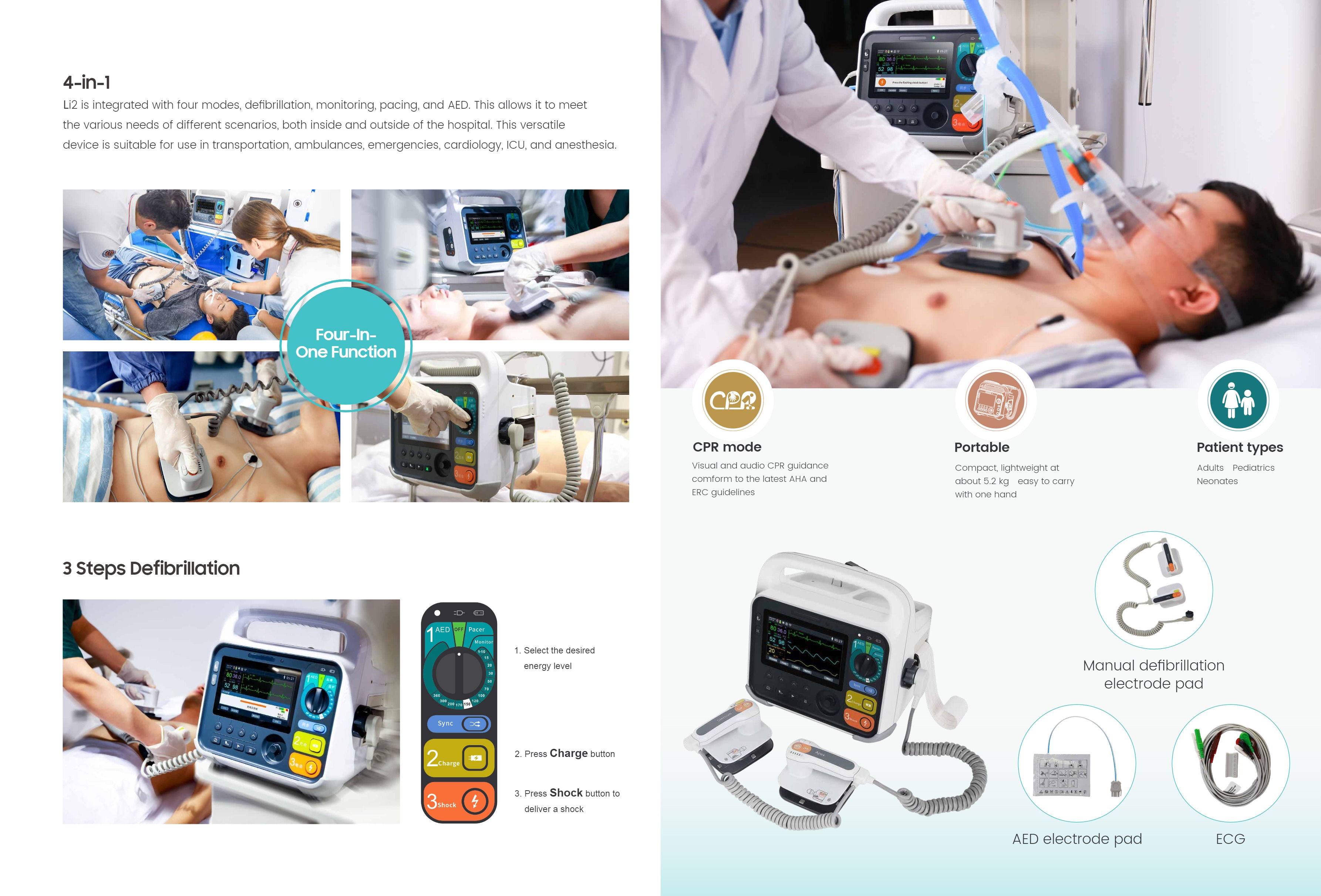 Monitor desfibrilador Li2-2