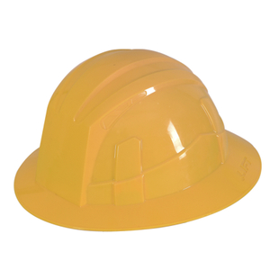 Yellow HDPE Full Brim Ventilation Holes Labor Construction Safety Helmet 
