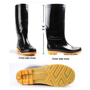 SQ-BY very cheap lightweight black pvc work glitter rain boot