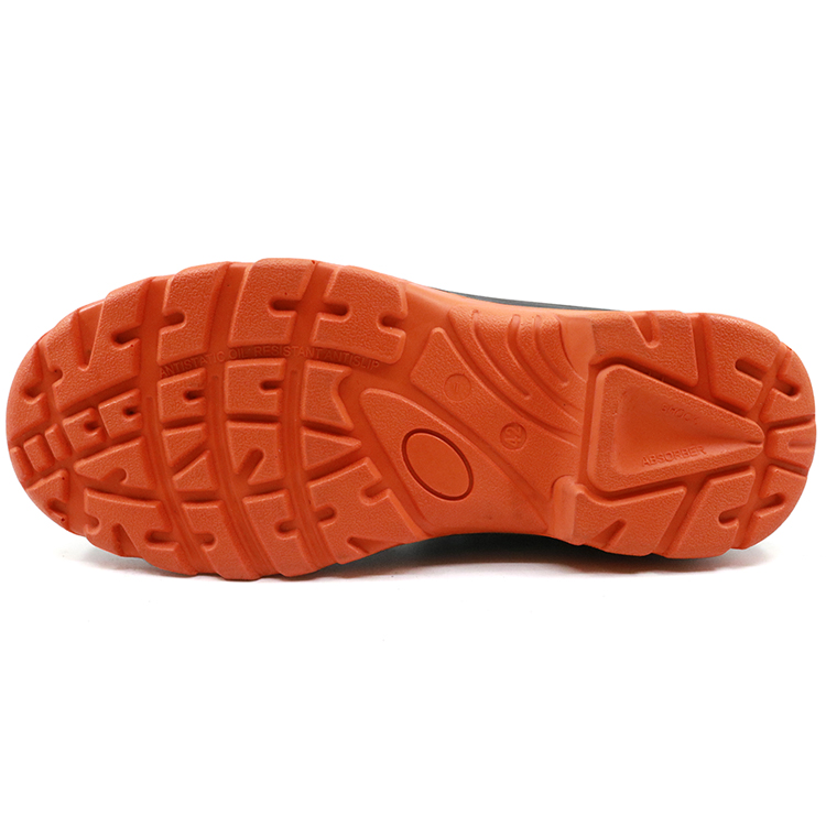 Oil resistant black leather safety shoe fiber toe