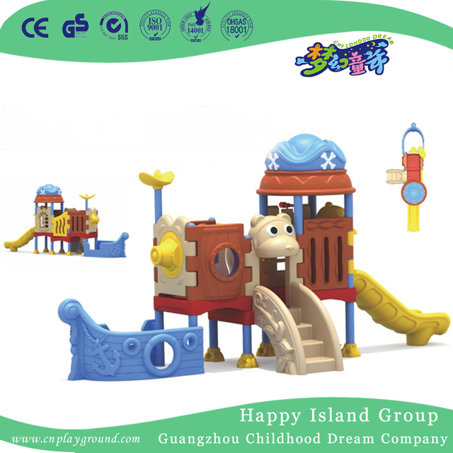 Kinder spielen Kunststoff kleine Rutsche Piratenschiff Spielplatz (ML-2006701)