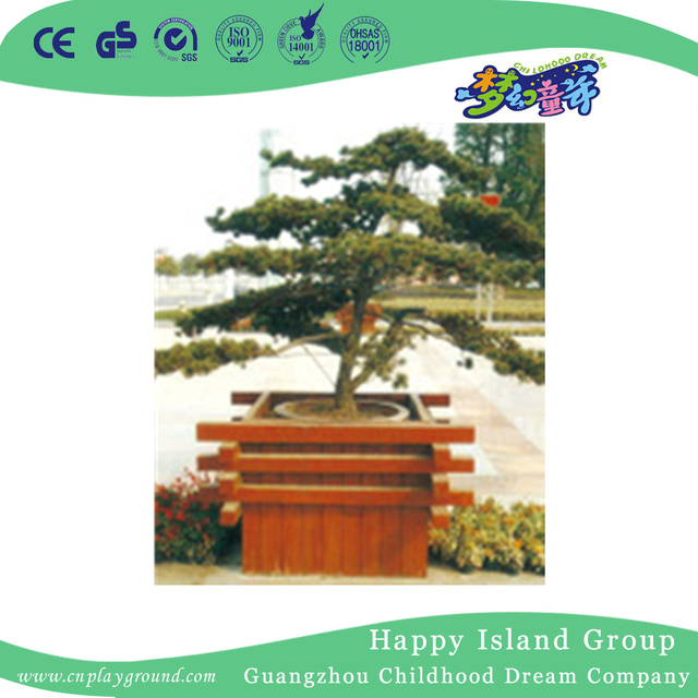 户外后院方形木制花盆 (HHK-14807)