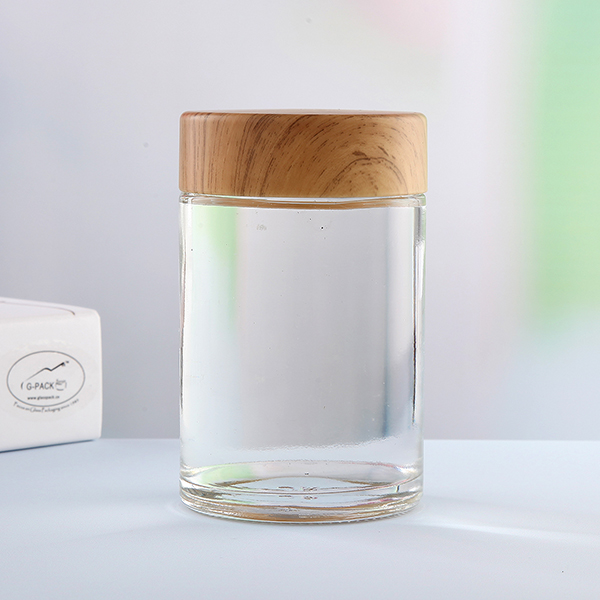 Clear Round Glass Honey Storage Honey Jar with lids 