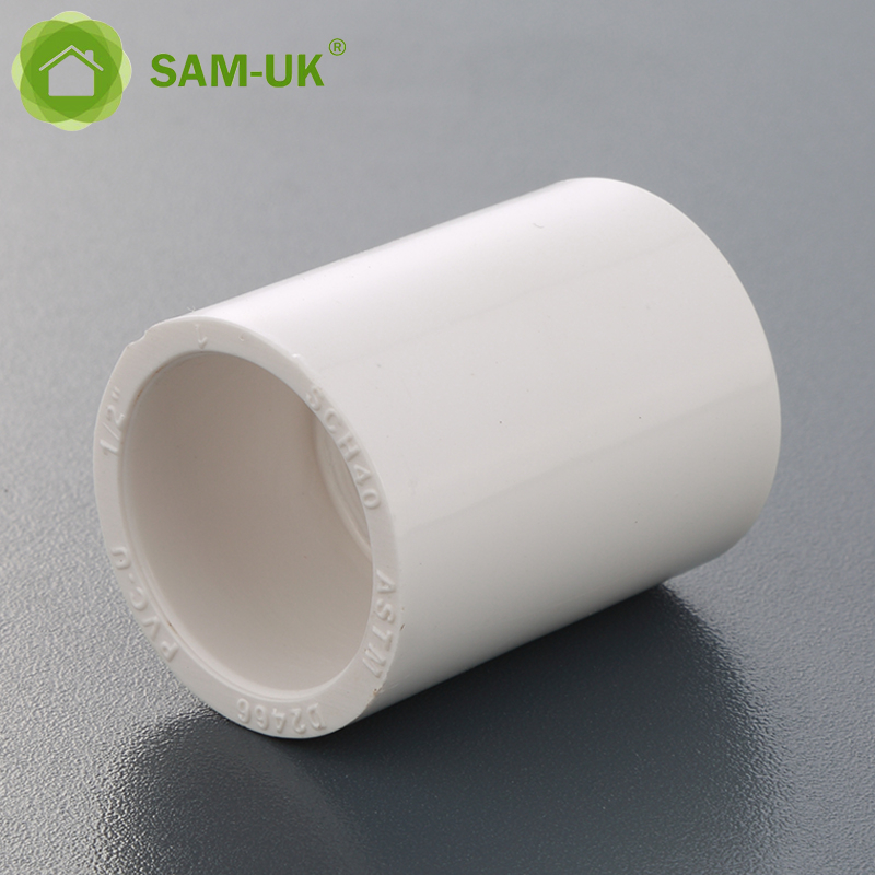 Sam-uk Fábrica al por mayor de plástico de alta calidad de 1 pulgada pvc tubería accesorios de plomería fabricantes acoplamiento de pvc