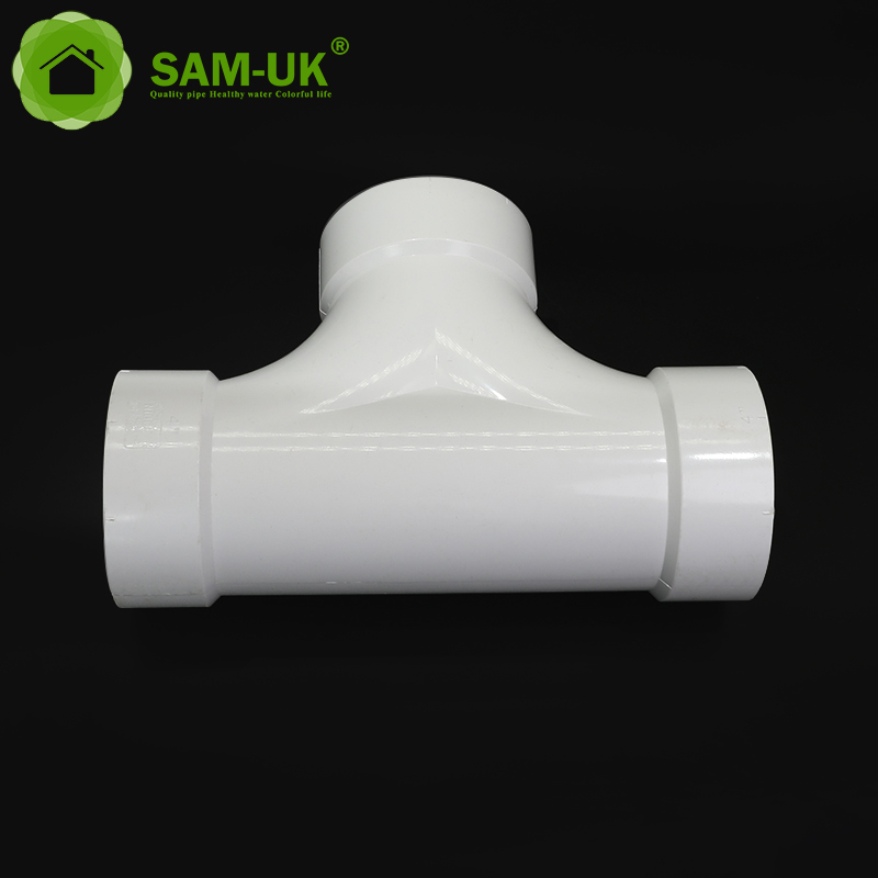 4 "TEE Limpie el desagüe de drenaje de PVC de plástico de plástico de dos vías y el ajuste de ventilación