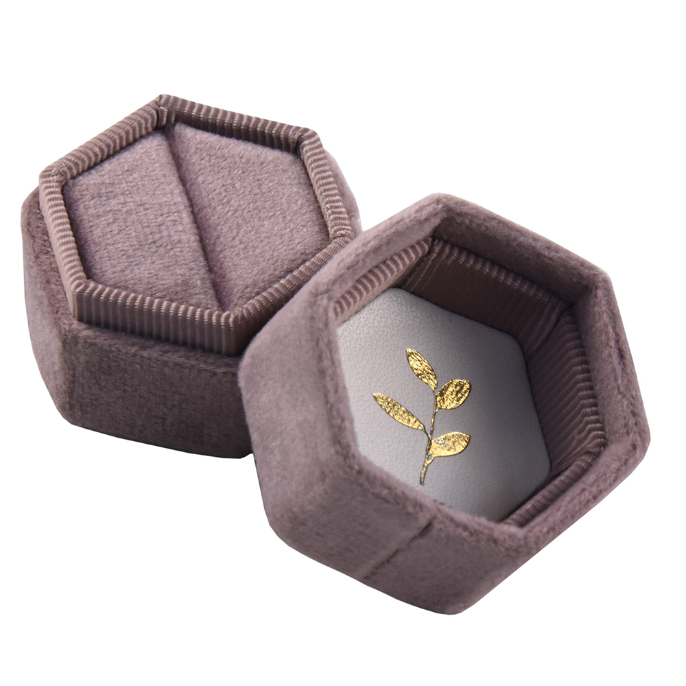 Luxury Handmade Six Sides PU Leather Custom Wooden Ring Box