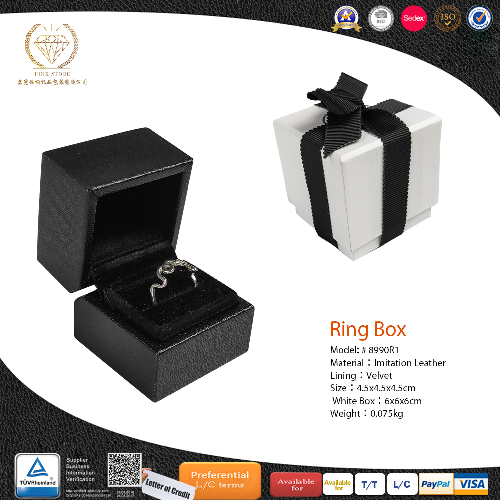 Velvet Jewelry Ring Box Engagement Wedding Box Keepsake Box Bridal Photo Ring Double Slots