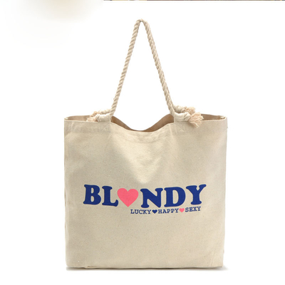 Lightweight Natural Cotton Gusset Tote Custom Printed Bags 