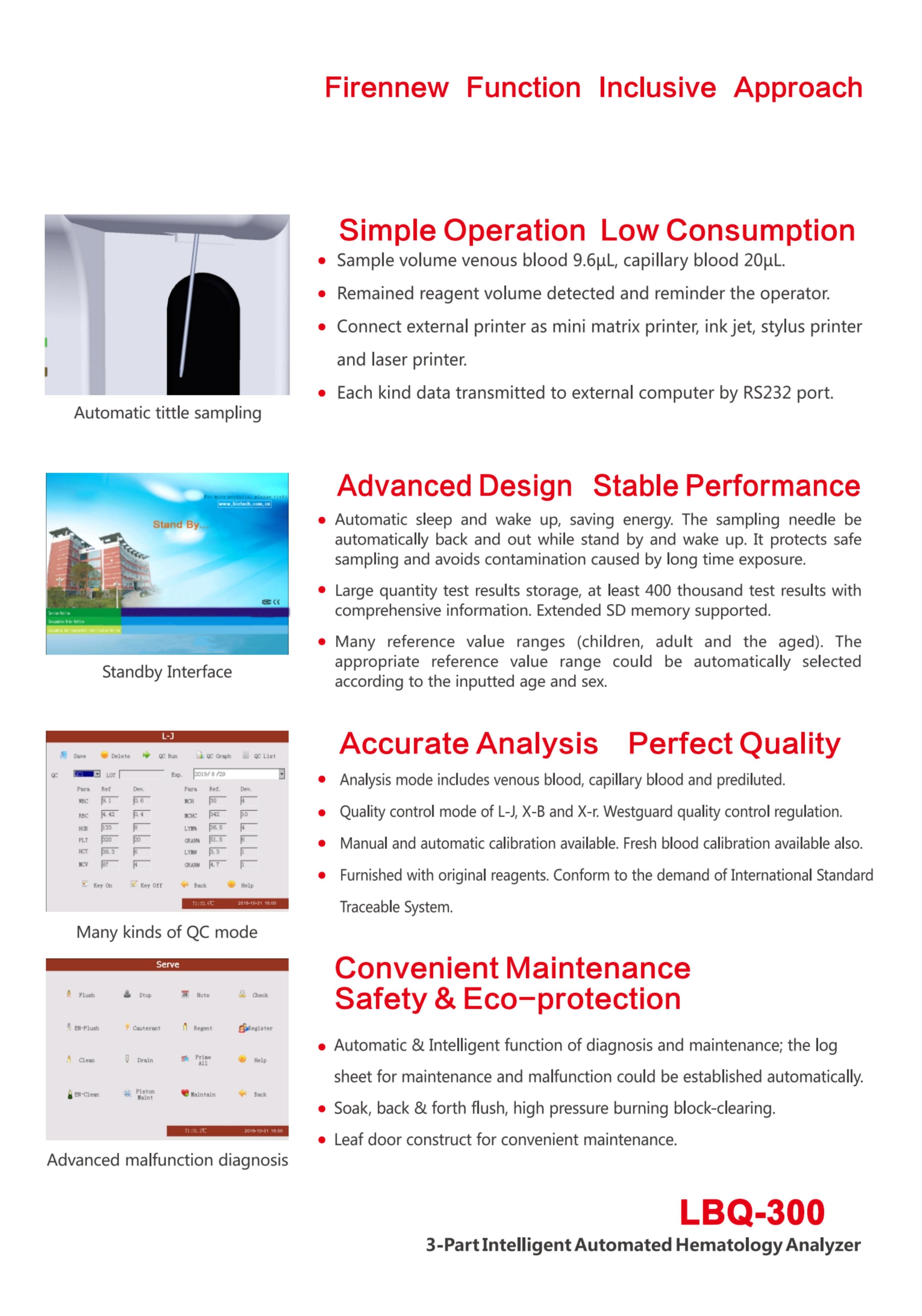 Analyseur d'h&eacute;matologie automatis&eacute; intelligent en 3 parties LBQ-300-2