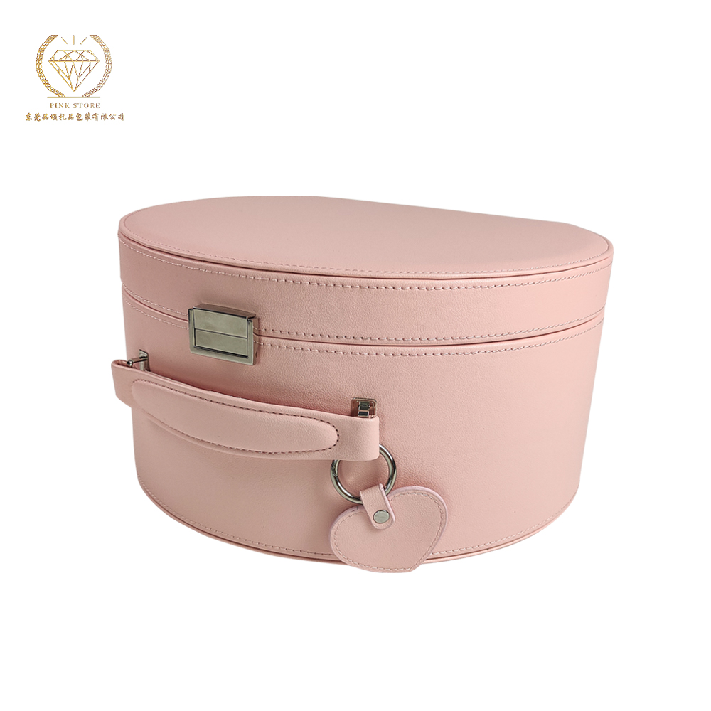 Pink Round Hat Storage Box with Lid, Stuffed Animal Toy Storage Box, Large Pop-Up Hat Storage Bag, Men And Women Travel Hat Box