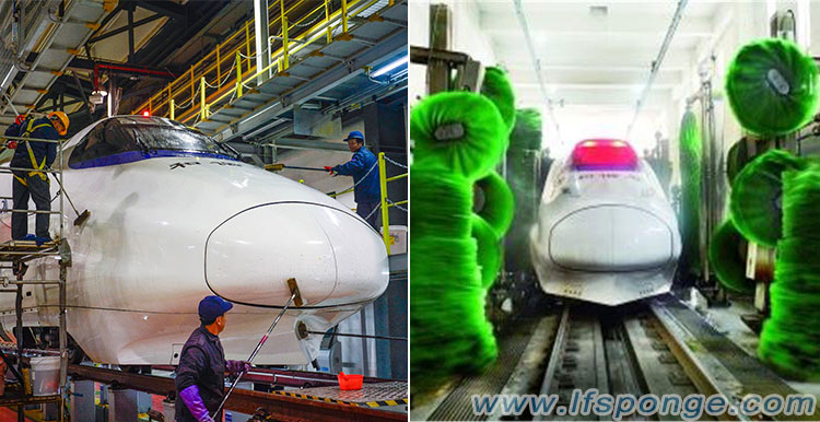 High-speed rail External wash cleaning tools , high tech melamine foam ...