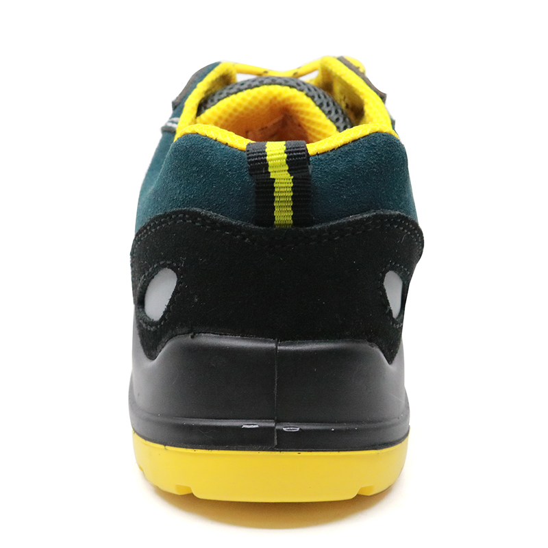Suede leather plastic toe metal free fashionable sport type safety shoes for work men
