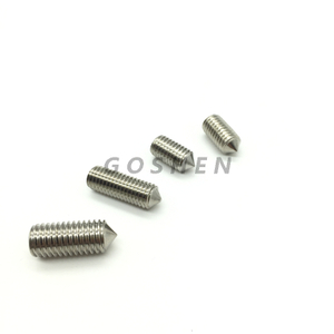 Tornillos de presión hexagonales de acero inoxidable con punta cónica