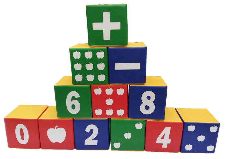 英文数字方块积木幼儿园彩色软体认知积木早教感统训练器材