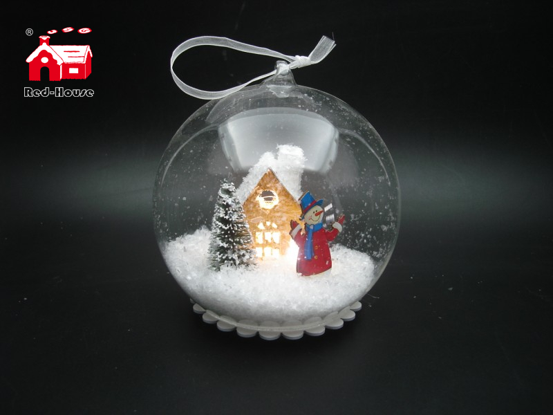 Christmas Decorative Hanging Led Lights Snow Globe with Snowman And