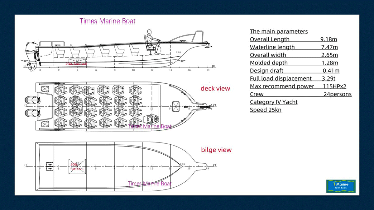 30feet passenger boat design 30フィートの客船の設計