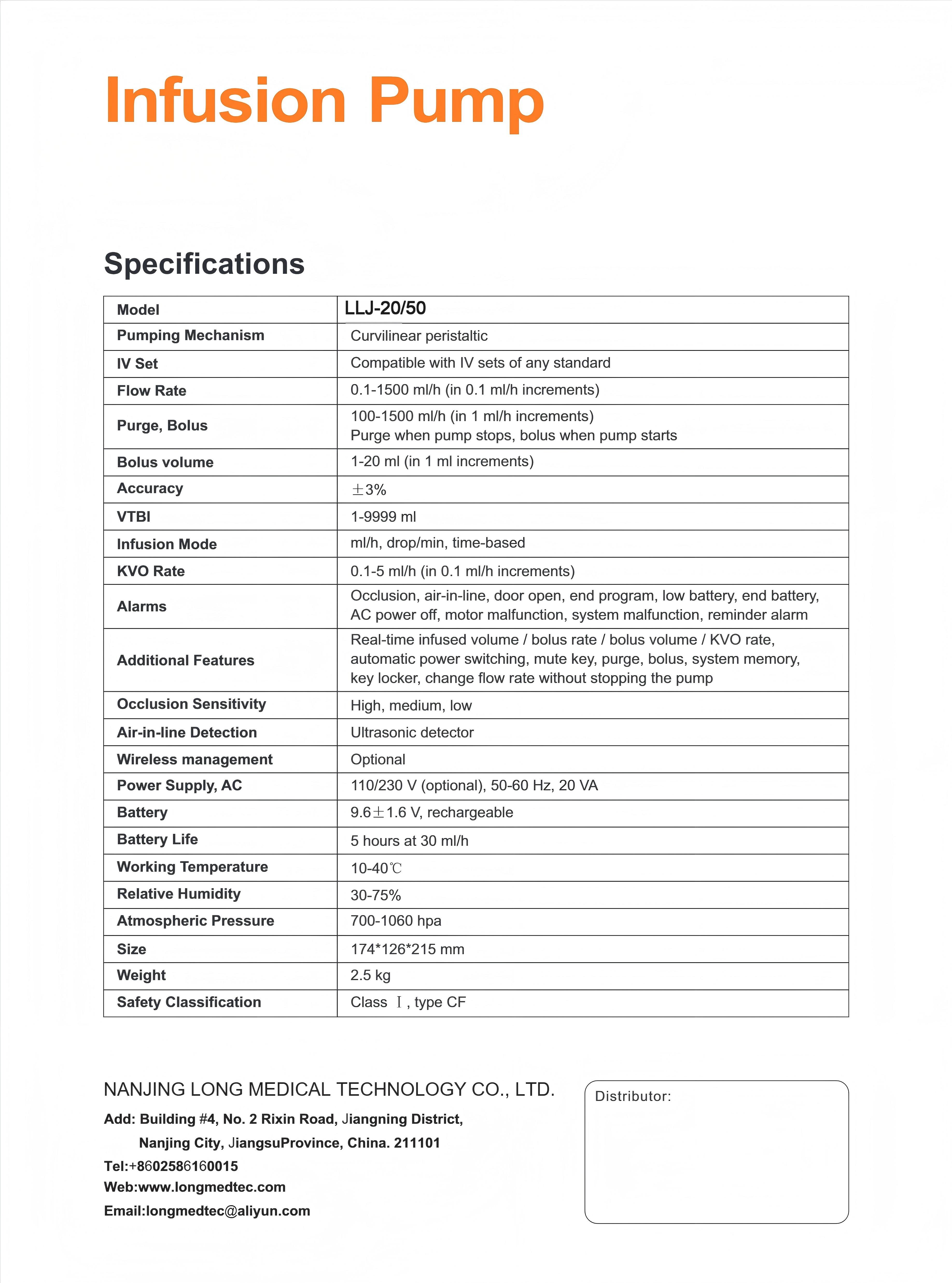 Инфузионный насос LLJ-20-2