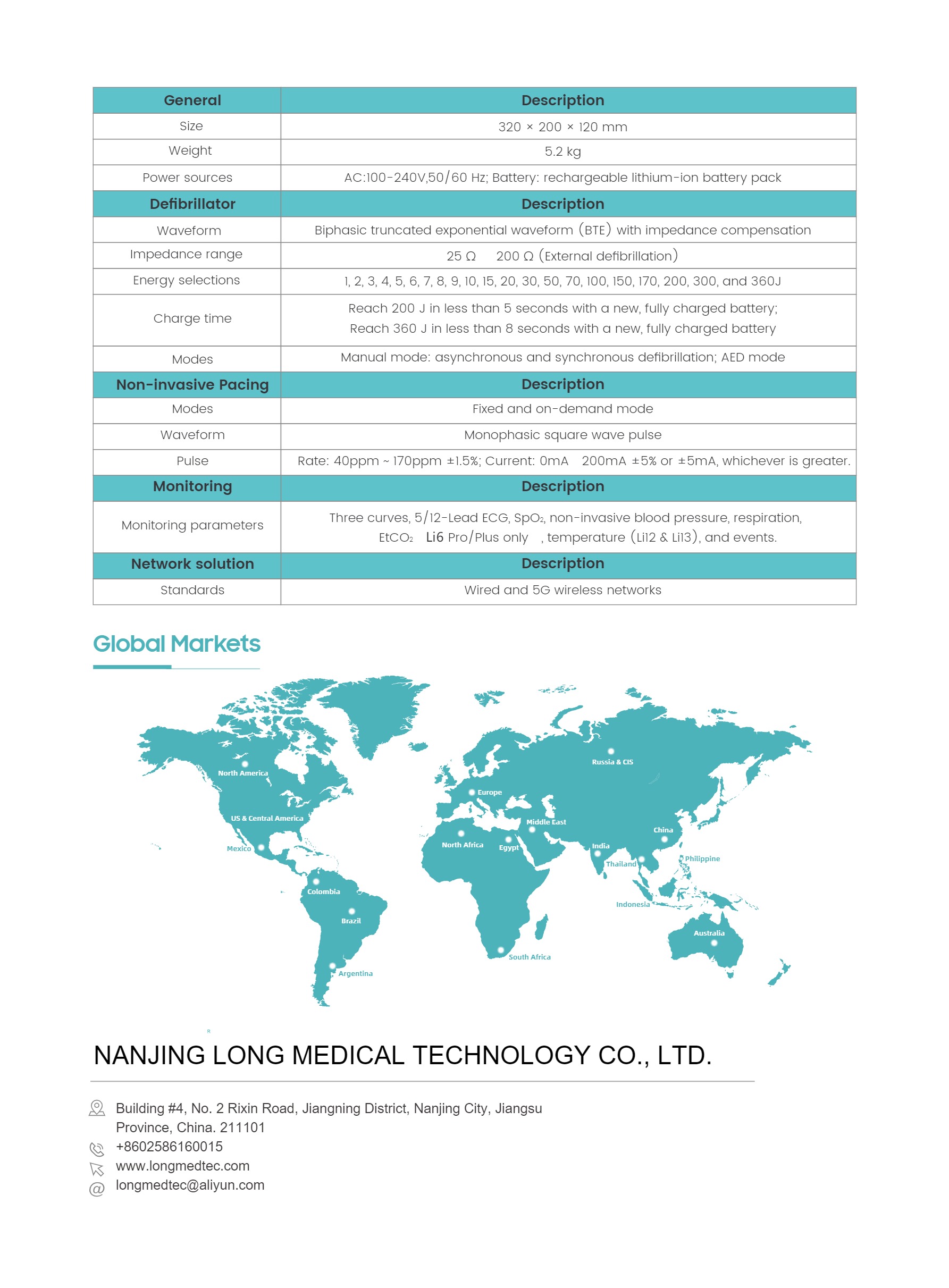 Moniteur de d&eacute;fibrillateur Li6-6