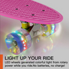 M Merkapa 22" Complete Skateboard with Colorful LED Light Up Wheels for Beginners Kids Aged 6-12 Boys Girls