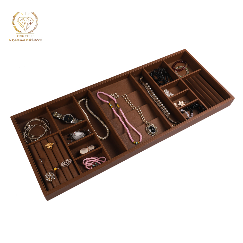 Velvet Jewelry Drawer Inserts Trays, Earring Organizer Stackable Jewelry Display Trays, Box Ring Holder Necklace Case, Storage for Bracelet Brooch Watch