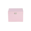 Pink PU Leather Huge Jewelry Box with Mirror Jewelry Set Organizer Necklace Ring Earring Storage Lockable Gift Case Folder Jewelry Box with Small Case