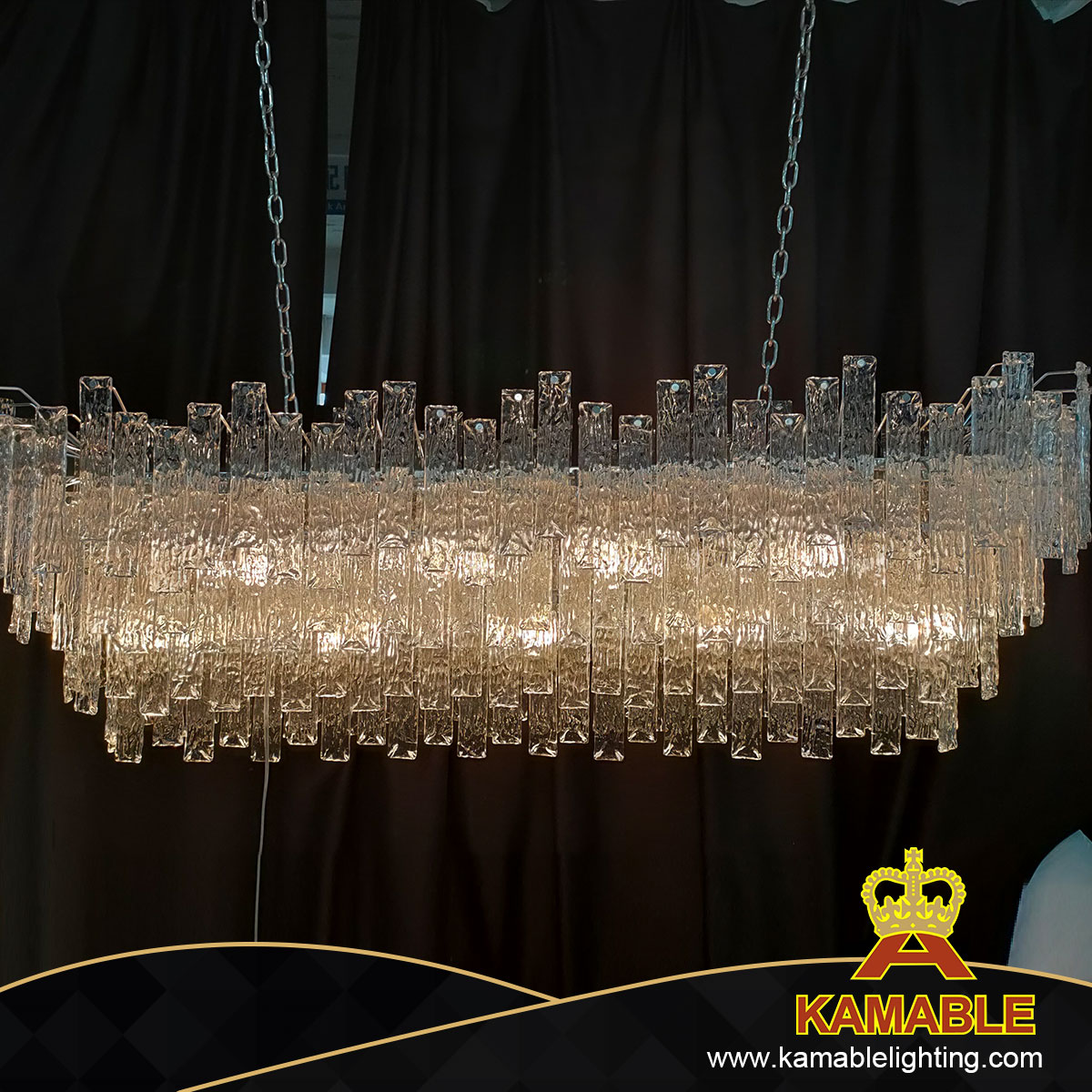 Подвесное освещение люстры с декоративными стеклянными слоями пульсации в столовой (KIB-10C)