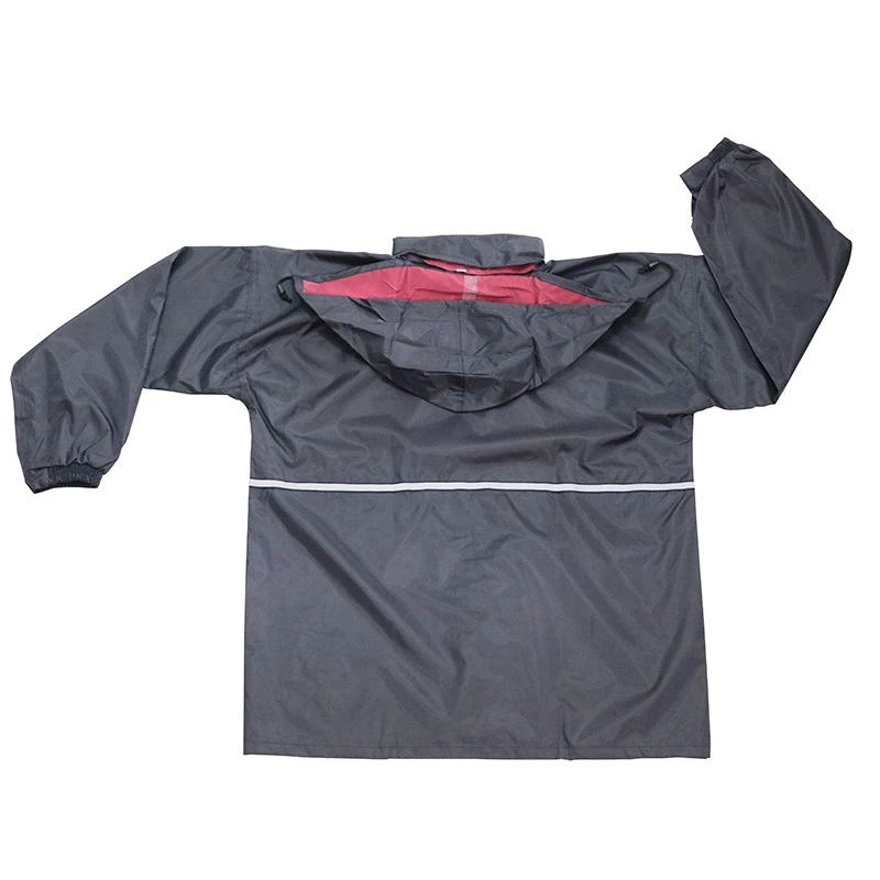 High Visibility Reflective Stripe Waterproof Rainsuit Nylon PU Coating Raincoat