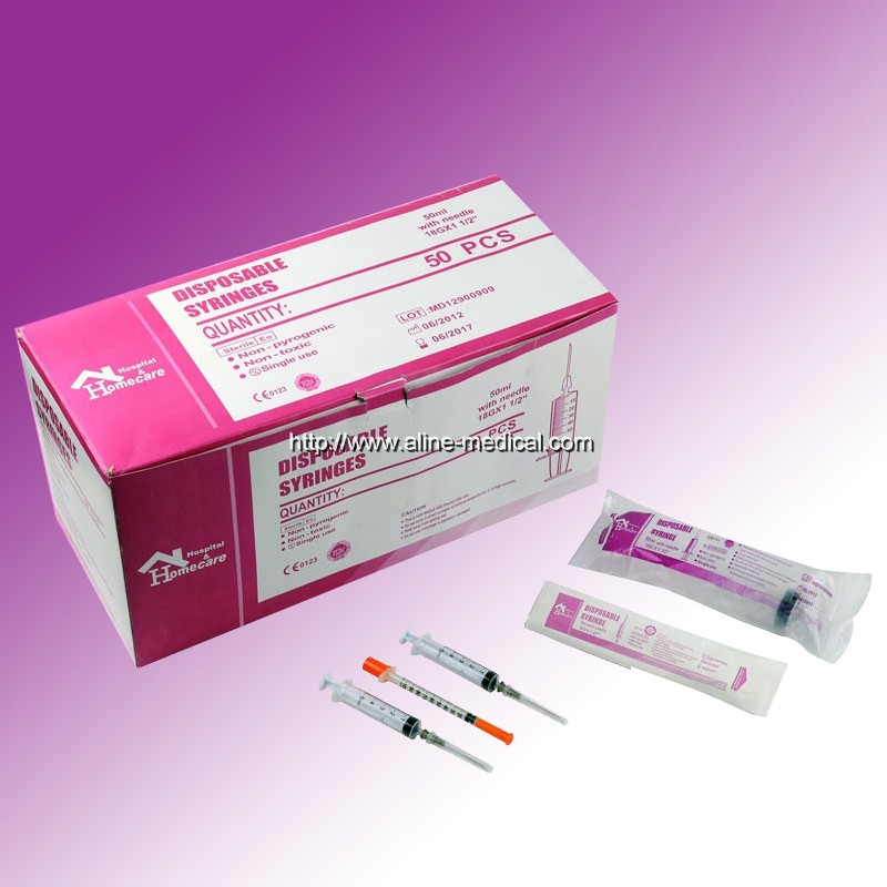 Sterile 3 parts medical disposable syringe luer lock syringe