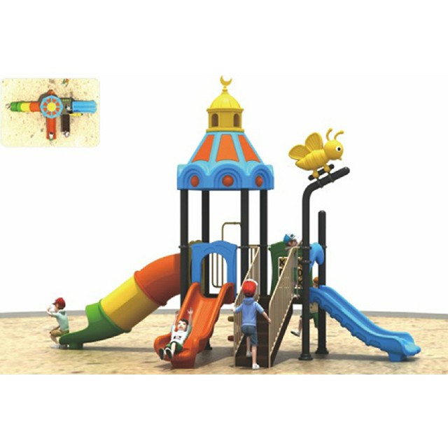幼儿园户外小型塑料滑梯城堡游乐场(ML-2006401)