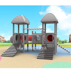 Spielplatz mit zwei Tunnelrutschen, Tunnelrutschen und Klettergeräten zum Spielen im Freien und im Innenbereich, 2307cus-003
