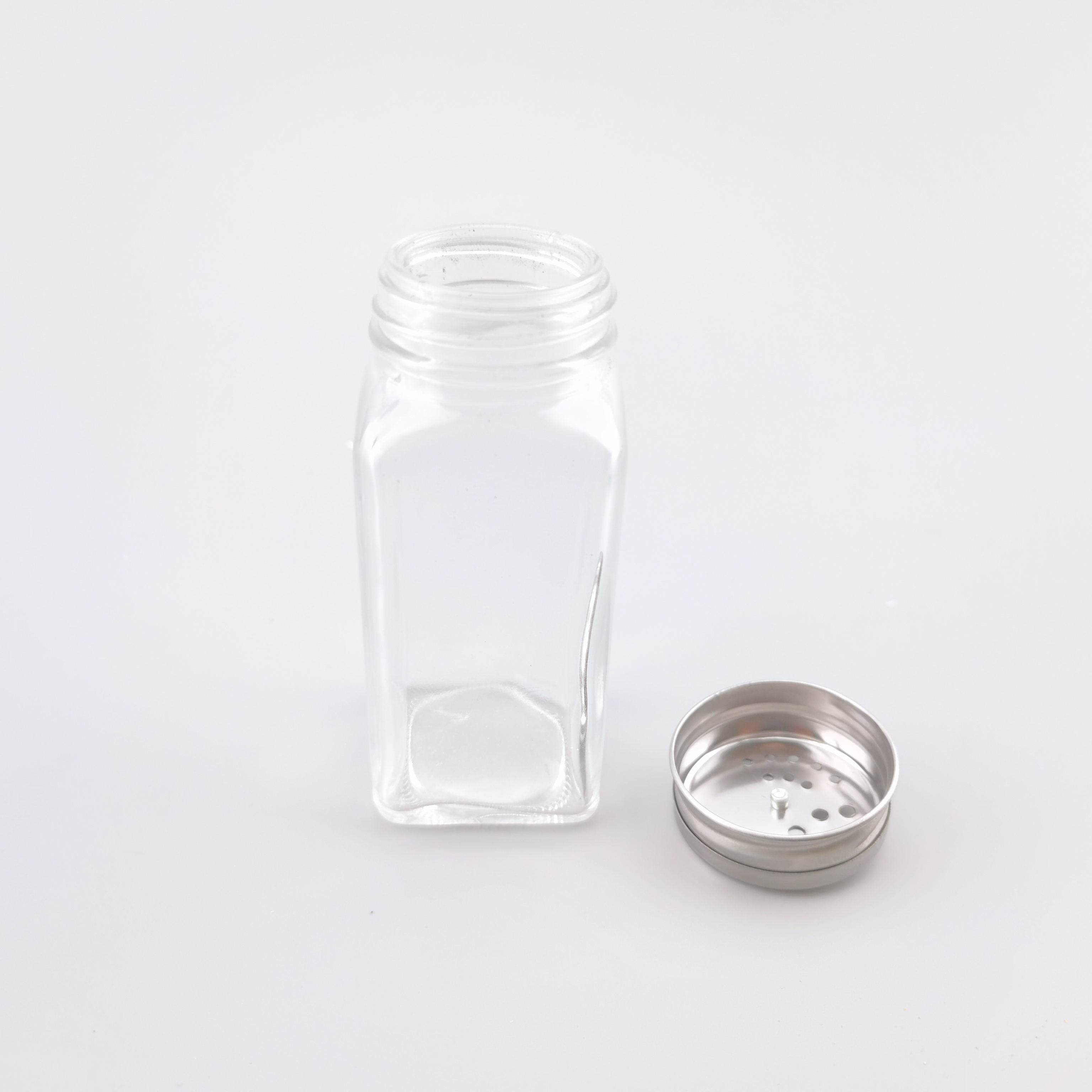 225ml Square Glass Spice Jar Pepper, Salt Packing Botlle