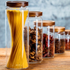 Glass Packing Food Jar with Wooden Lid