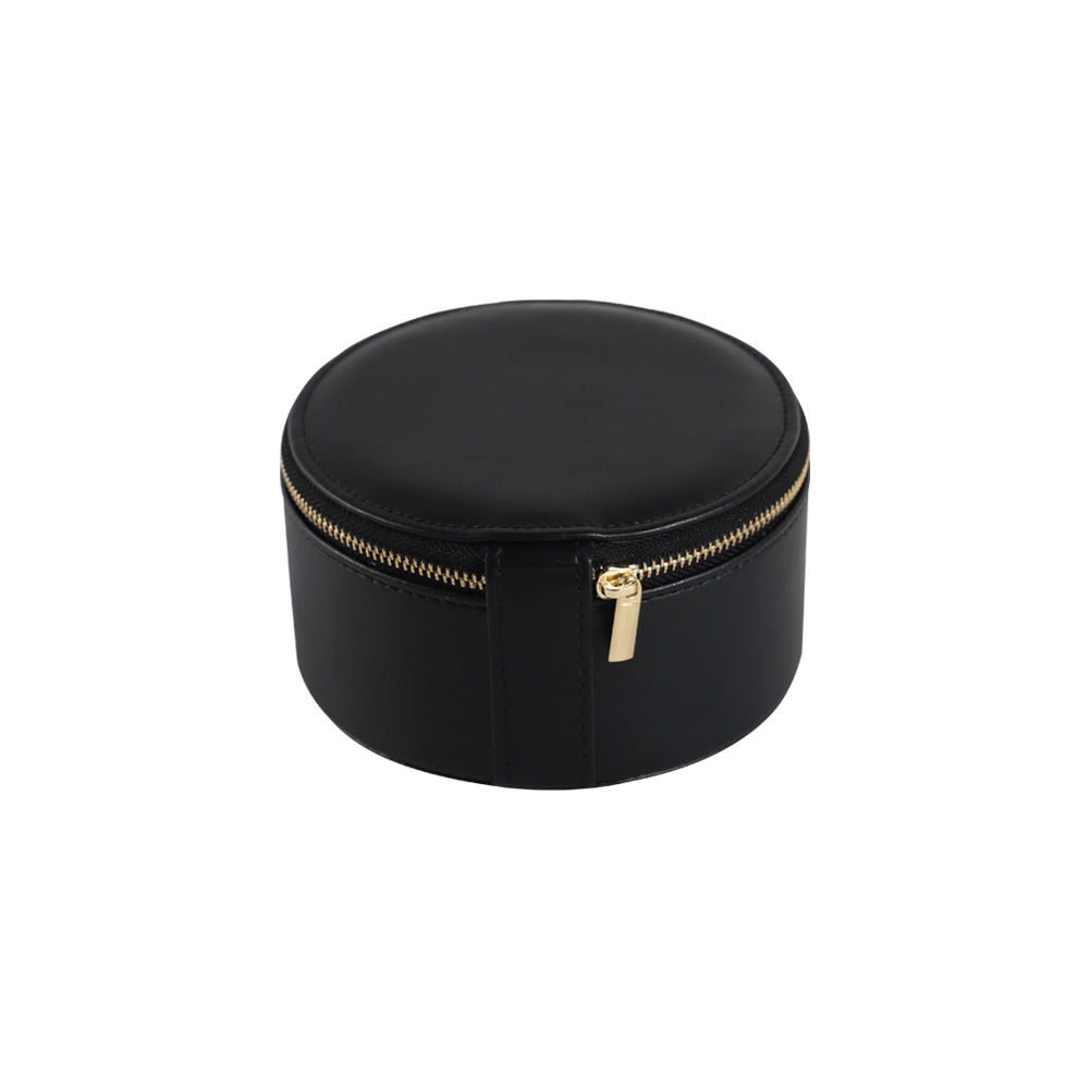 Round Small Jewelry Box, Travel Mini Organizer Portable Display Storage Case for Rings Earrings Necklace,Gifts for Girls Women