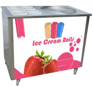 with 8 Toppings Falt Fried Pan Roll Ice Cream Maker