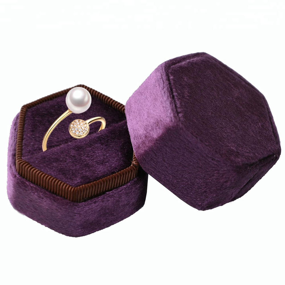 Luxury Handmade Six Sides PU Leather Custom Wooden Ring Box