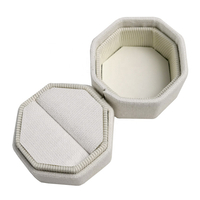 Handmade Personalized Custom Luxury Small Vintage Hexagon Velvet Ring Box for Wedding Ring Boxes