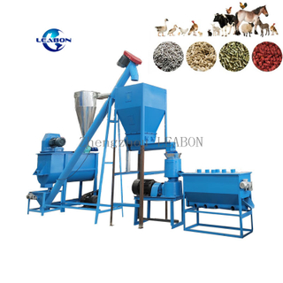 CE Approved 1t/h animal feed pellet production line 