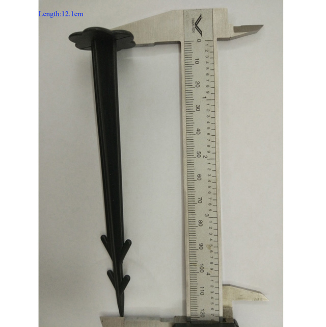 12.1cm length PP Black color plastic ground pegs,ground cover pins ,plastic nail