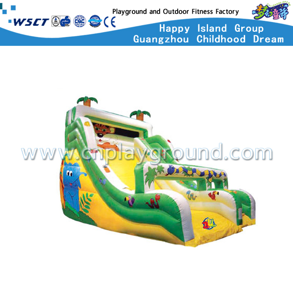 幼儿玩户外三色简易充气滑梯 (HD-9503)