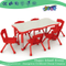 Kindergarten Holz Wellenförmige Red Edge Kleinkind Tisch für sechs (HG-5002)
