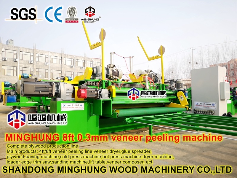 Mesin Pengupas Veneer Kayu 8 kaki dengan Konfigurasi Tinggi