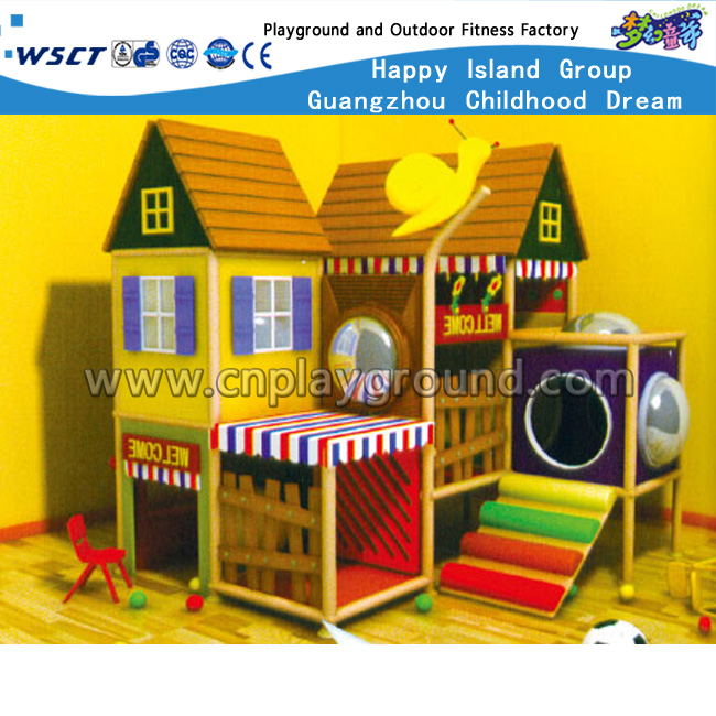 Hölzerner kleiner Innenspielplatz der Kinder mit Bällebad (HD-9304)