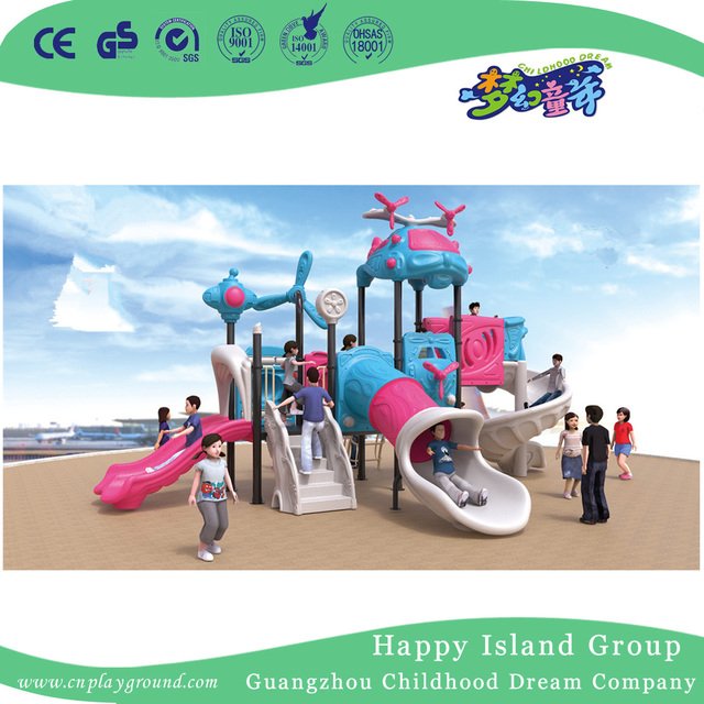 户外卡通蓝绿飞艇镀锌钢儿童游乐设备（HG-10302） 