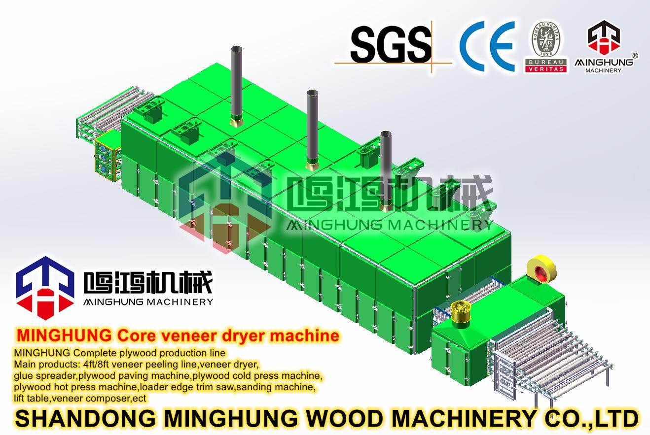 Roller Type Veneer Dryer Machine Sistem Pengeringan