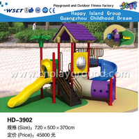 小型紫色屋顶的室外儿童滑梯（HD-3902）