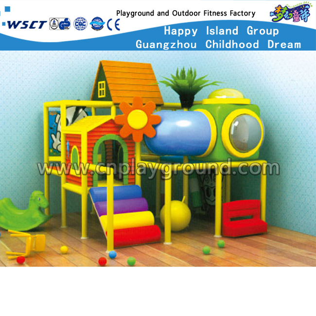 Hölzerner kleiner Innenspielplatz der Kinder mit Bällebad (HD-9304)