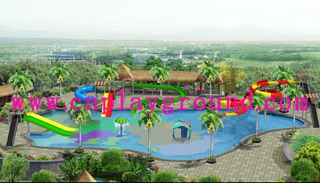 Outdoor Hotel Family Water Park Playground with Slide 