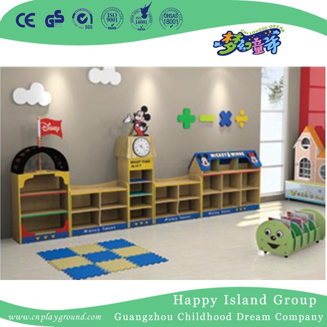 Kindergarten Möbel Kinder Spielzeug Holz Cartoon Car Cabinet Units (M11-08401)